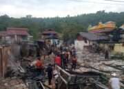 Damkar Morut dan PT SEI Padamkan Kebakaran di Kampung Bugis