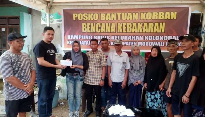 Bantuan dan Empati dari Ketua DPRD Morut untuk Korban Kebakaran Kampung Bugis