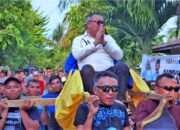 Warga Sulubombong Usung Ahmad Ali ke Panggung Kampanye