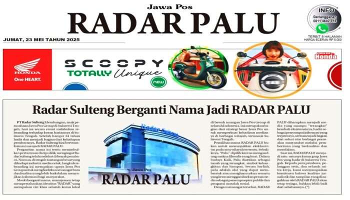 Radar Sulteng Resmi Berganti Nama RADAR PALU